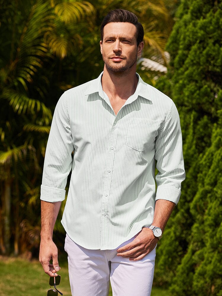 Casual Striped Button Up Shirts